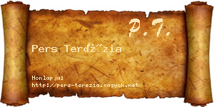Pers Terézia névjegykártya